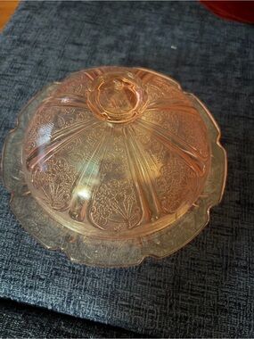 Depression era cherry blossom Covered Serving Dish